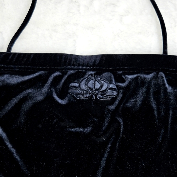 90s VTG ESPRIT Velour Tube Cropped Halter - Picture 4 of 4